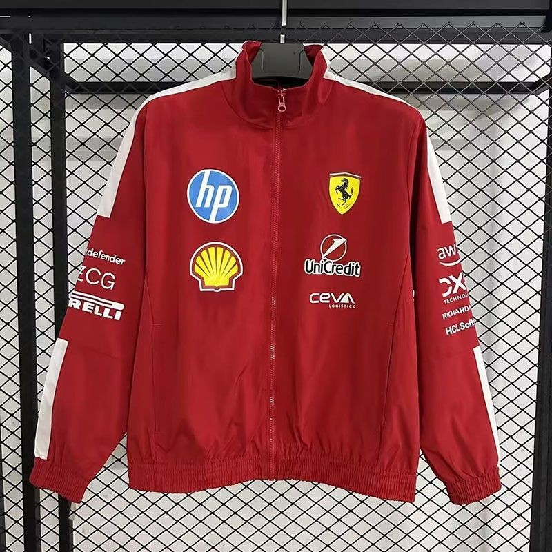 2025 new F1 racing suit, Lewis, Leclerc, red training suit, karting sports racing jacket