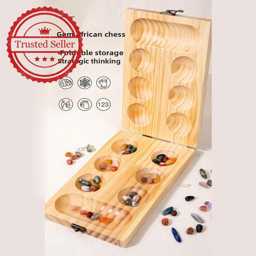 Africa Mancala Board Game Logical Thinking Training กระดานพับ Y7s5