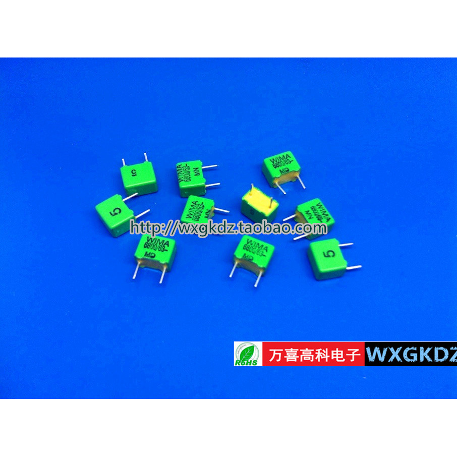 ตัวเก็บประจุ Weima ของเยอรมัน 6800/63-WIMA 6800PF63V 6.8 NF 63V 6800P ฟิล์ม