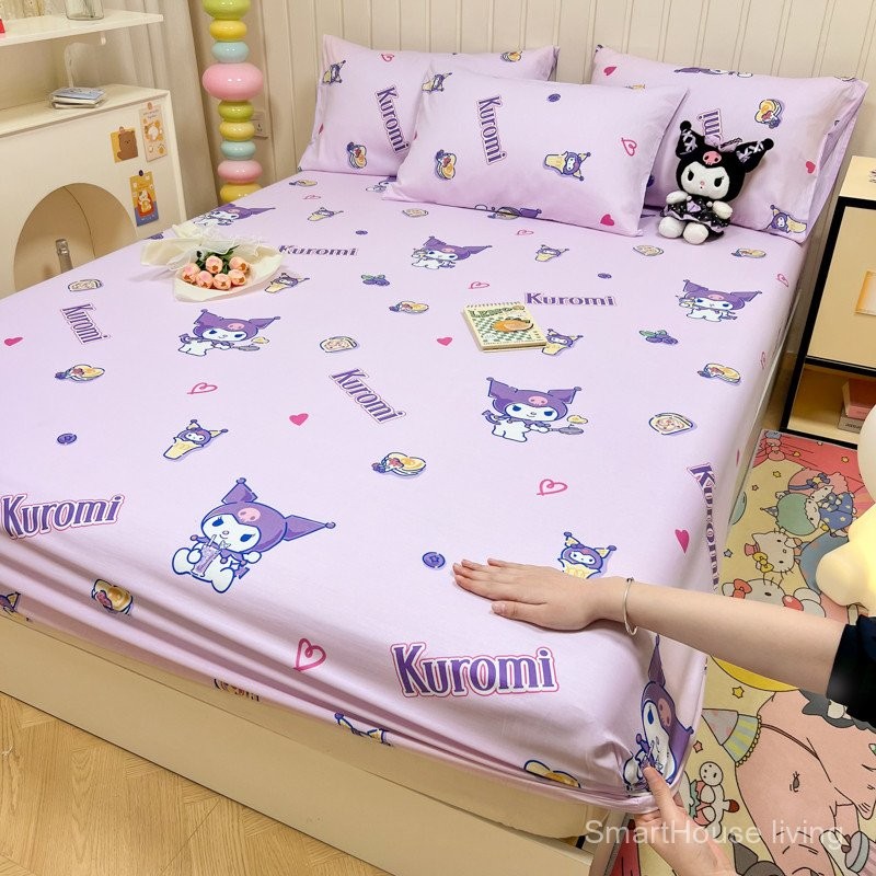 ใหม่ของแท้ Sanrio Flower-Shaped Sheet Kuromi Bed Sheet Single Product-Bed Sheet Melody