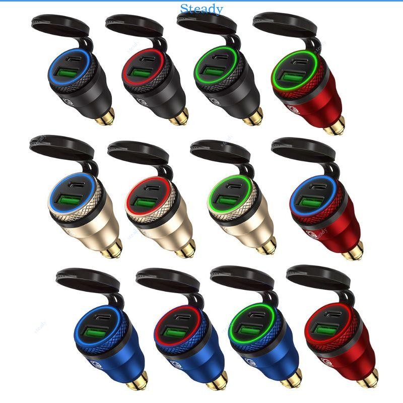 Steady USB C Car Charger Dual Port Fast USB C Car Charger Fast Charging Compact USB Car Charger PD Q