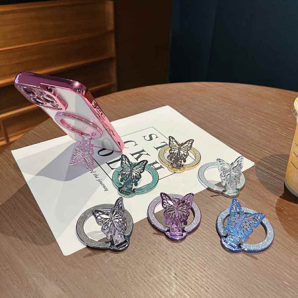 ใหม่ Creative Fun Glitter Magnetic Universal Phone Holder PC Case Sticker Lazy Holder NA888