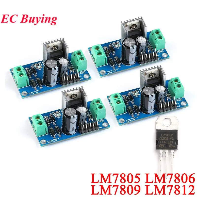 L7812 LM7812 L7805 LM7805 L7809 LM7809 DC/AC สามขั้วตัวควบคุมแรงดันไฟฟ้าแหล่งจ่ายไฟโมดูลชิป 12V เอาต์พุตสูงสุด 1.2A