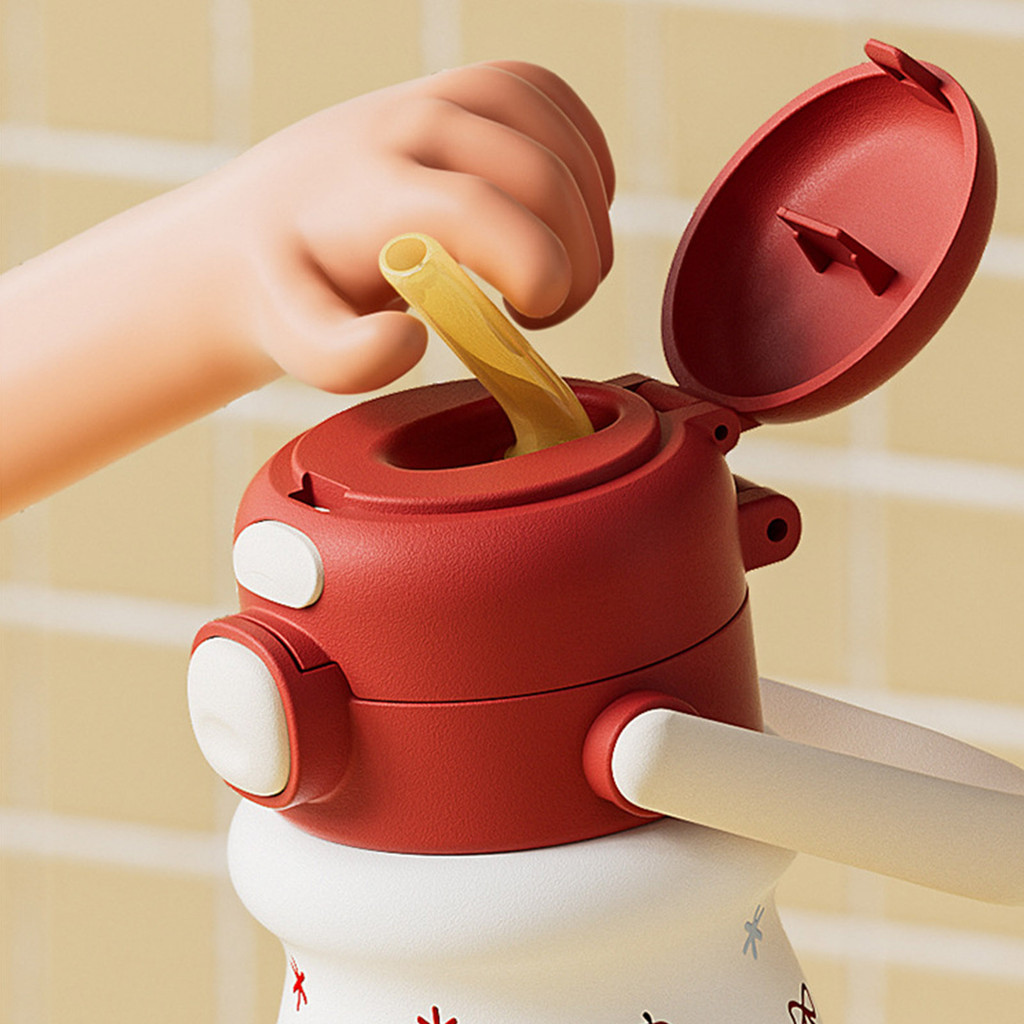 【ได้รับใน 1-3 วัน 🔥】520ml/18ozเด็กพกพาน้ำแก้ว ปากหลอด+ดื่มตรง แก้วเก็บความเย็น-ซีรีย์ลูกสุนัข(สแตนเลส 316) Tumblerเก็บความเย็น 6 ชม. - รูปที่ 3