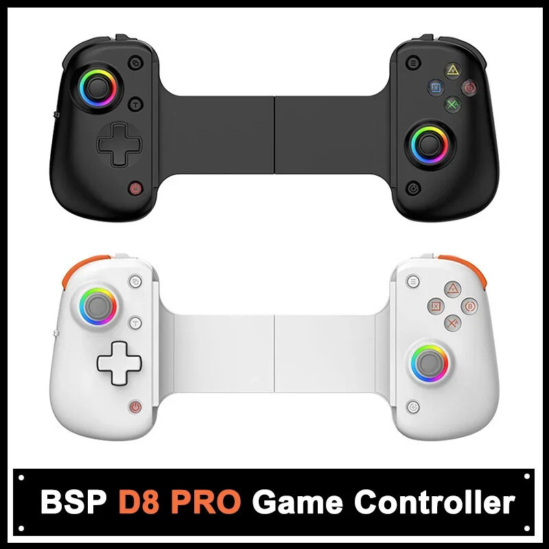 BSP D8 PRO RGB ตัวควบคุมแท็บเล็ตสําหรับสวิทช์เกมบลูทูธยืดจอยสติ๊กสําหรับ P3 P4 Android I Gamepad PC
