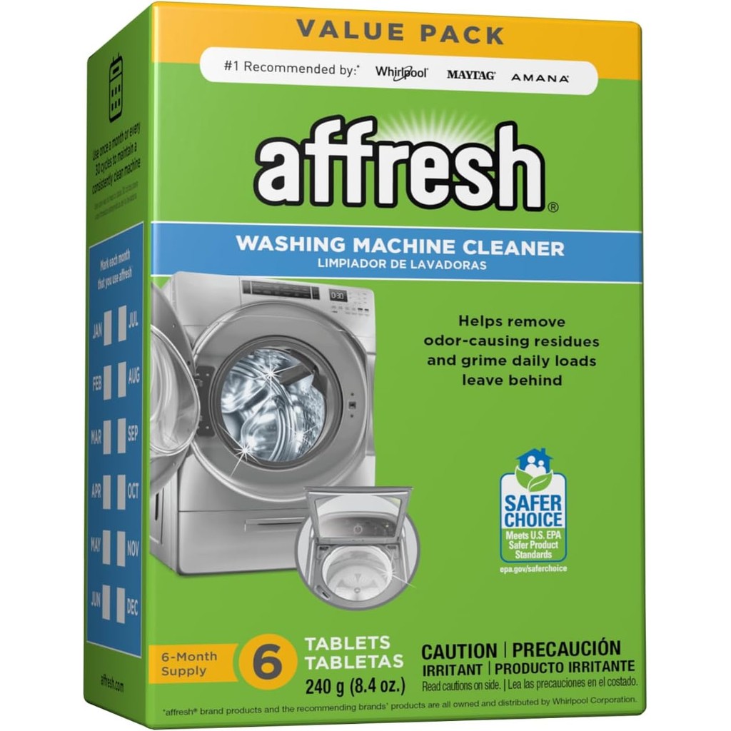 Affresh Washing Machine Cleaner, Cleans Front Load and Top Load Washers, Including HE, 6 Tablets