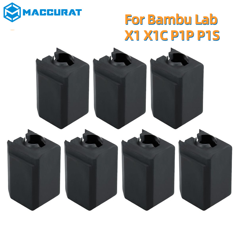 2/5pcs Bambu Lab X1 P1P 3D เครื่องพิมพ์ซิลิโคนถุงเท้า High-อุณหภูมิสีดําสําหรับ Bubu 3D เครื่องพิมพ์ Hotend Extruder หัว