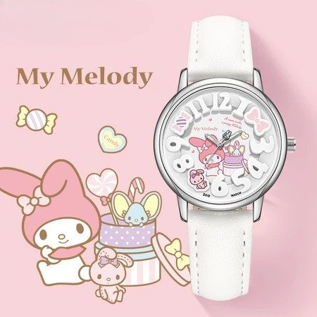 นาฬิกาน่ารักสำหรับเด็กผู้หญิงจาก Sanrio Hello Kitty ในสไตล์ Melody และ Cinnamoroll พร้อมฟังก์ชันส่องสว่าง