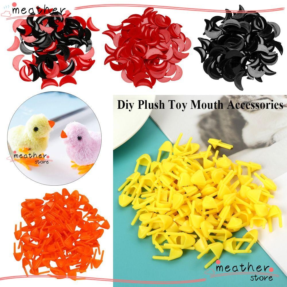 MEATHERSTORE 100 ชิ้นปากพลาสติก หลากสี น่ารักตุ๊กตา Diy ทําไก่สัตว์ปาก