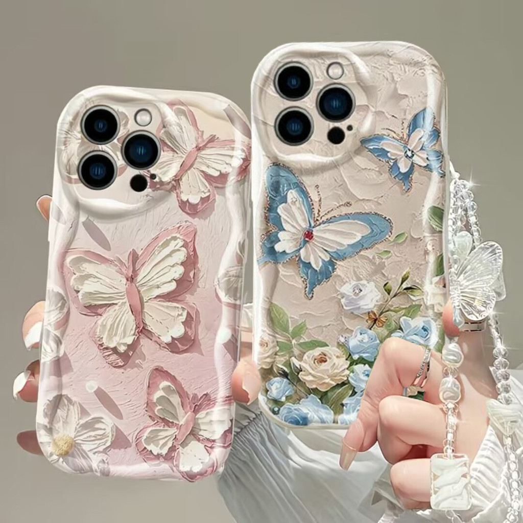 สําหรับVIVO V50 Lite 5G Y04 V40 PRO Y29 Y39 Y03 Y18 Y36 5G Y02S IQZ 10 ฝาครอบผีเสื้อโซ่ซิลิโคนป้องกั