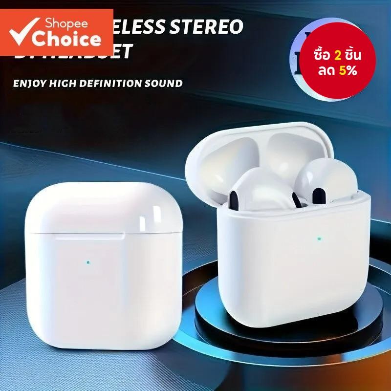 Pro 4 TWS หูฟังไร้สายบลูทูธหูฟังชุดหูฟังกันน้ําพร้อมไมโครโฟนสําหรับโทรศัพท์ Pro4 หูฟัง