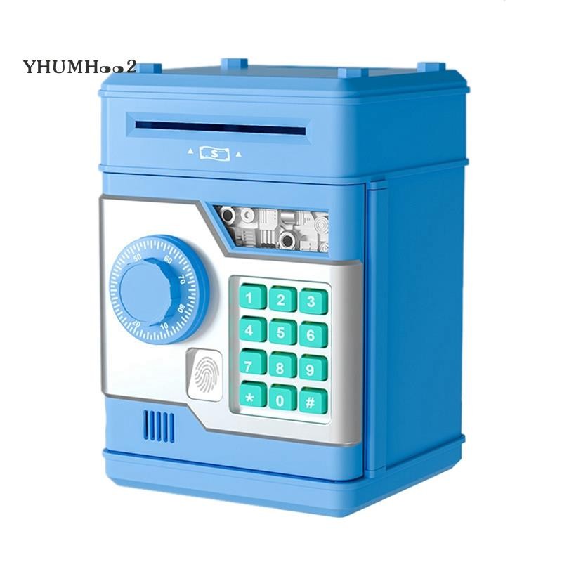 [ใช่002]กระปุกออมสินอิเล็กทรอนิกส์รหัสผ่านกล่องเงินปลอดภัยสมาร์ทลายนิ้วมืออัตโนมัติธนาคารเด็กของขวัญ