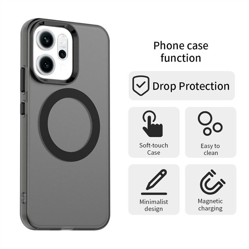 เคสโทรศัพท์แม่เหล็กสําหรับOPPO Reno 14F 13F 14 13 F Pro 5G 4Gปลอกสีมาโครกันกระแทกปกหลัง