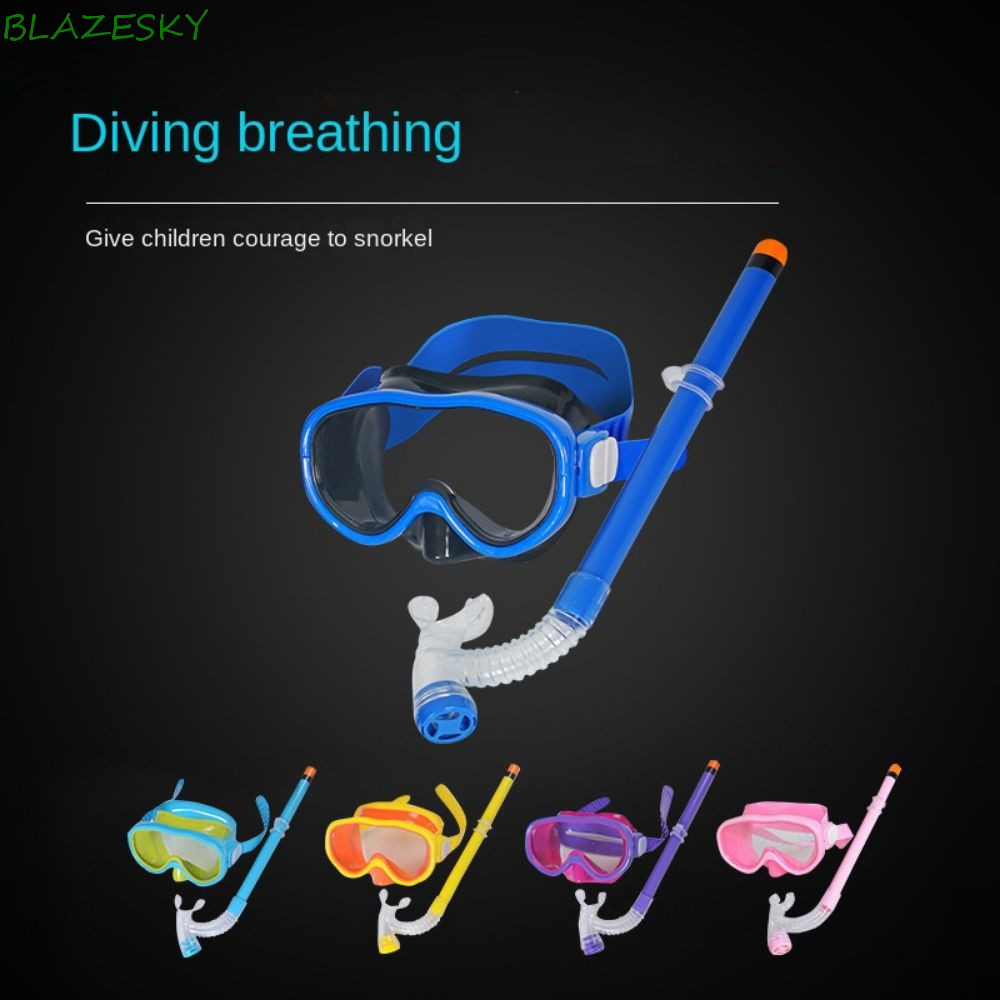 BLAZESKY เด็ก Snorkel Set, แว่นตากันน้ำสำหรับเด็ก, ป้องกัน UV และหมอก