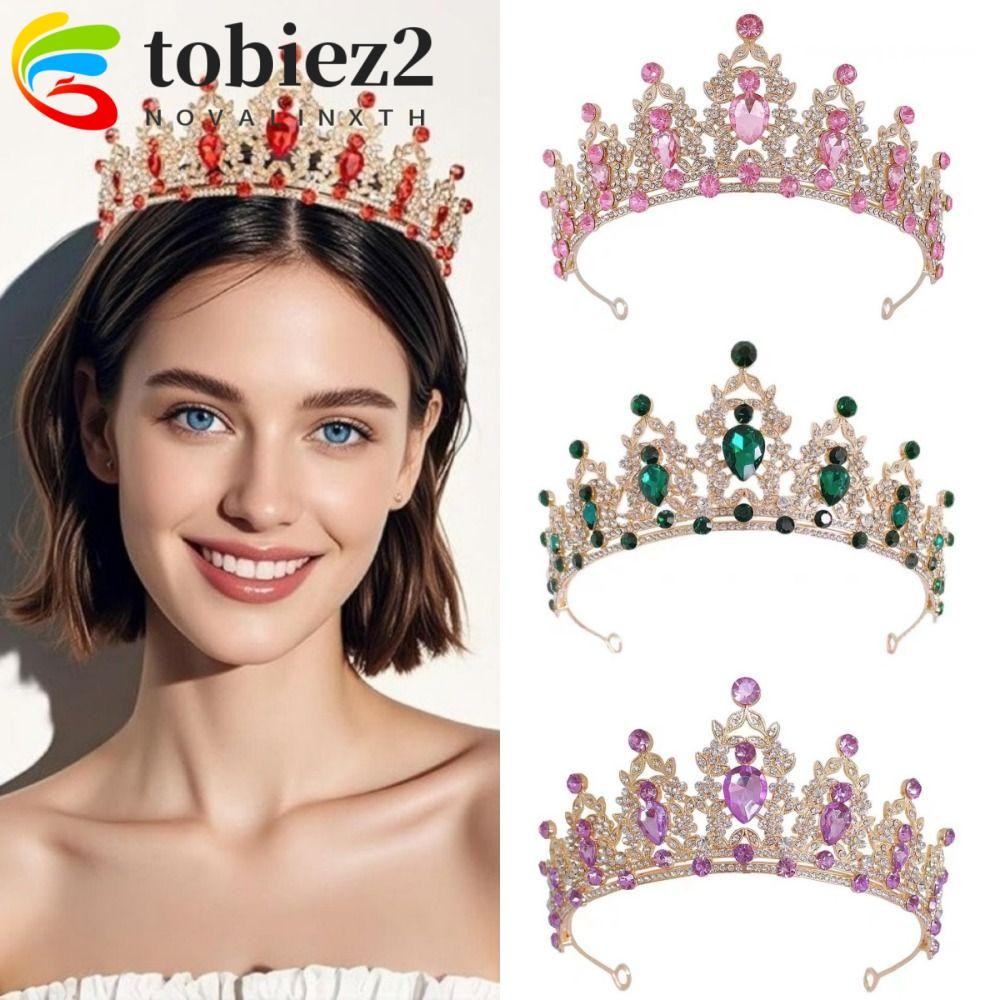 TOUBEMI มงกุฎเจ้าสาว, Rhinestone Luxury Baroque Pageant Crowns, สวยประกาย Headpieces ตกแต่งเค้ก Topp