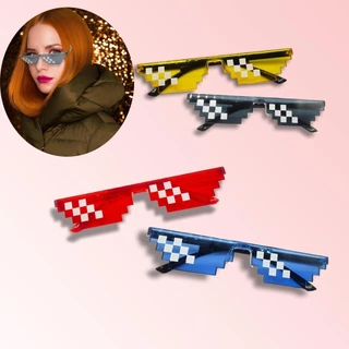 แว่นตากันแดด Mosaic Glassesคอสเพลย์อะนิเมชั่น โมเสค พิกเซล แว่นกันแดด thug life glasses