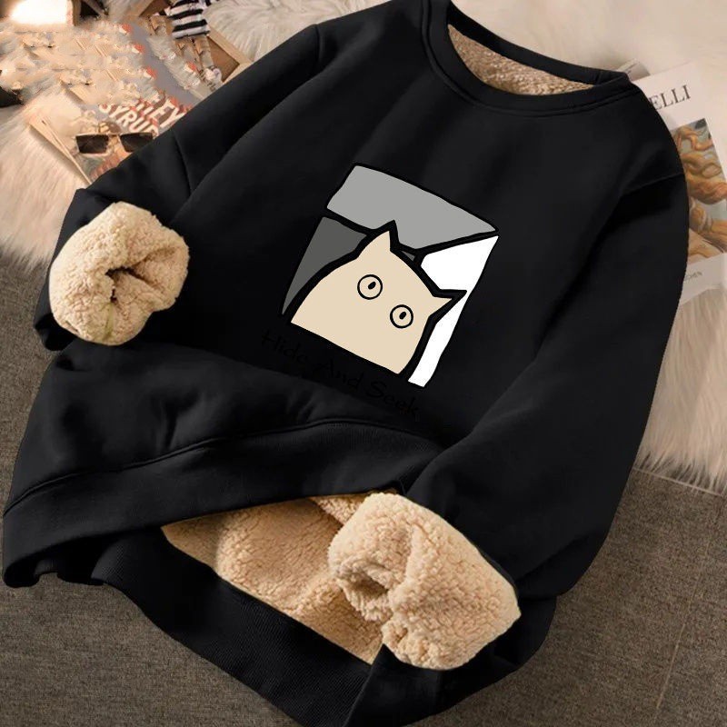 เสื้อกันหนาวคอกลม Berber ขนแกะนุ่มๆ สำหรับผู้ชายและผู้หญิง สไตล์คลาย ๆ และสวมใส่