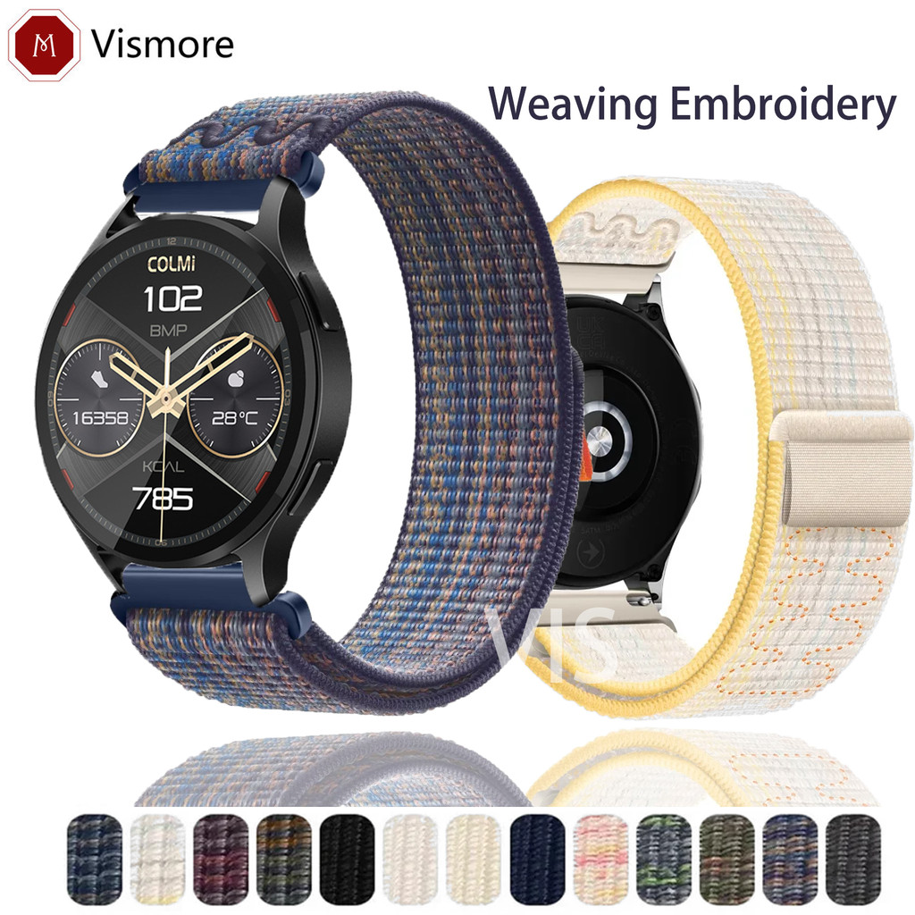 20 มม.22 มม.ใหม่เย็บปักถักร้อยห่วงไนลอนสําหรับ COLMI P60/P68/P78/P82/P8/P9/P28/P73/P76/P81 Plus Pro 