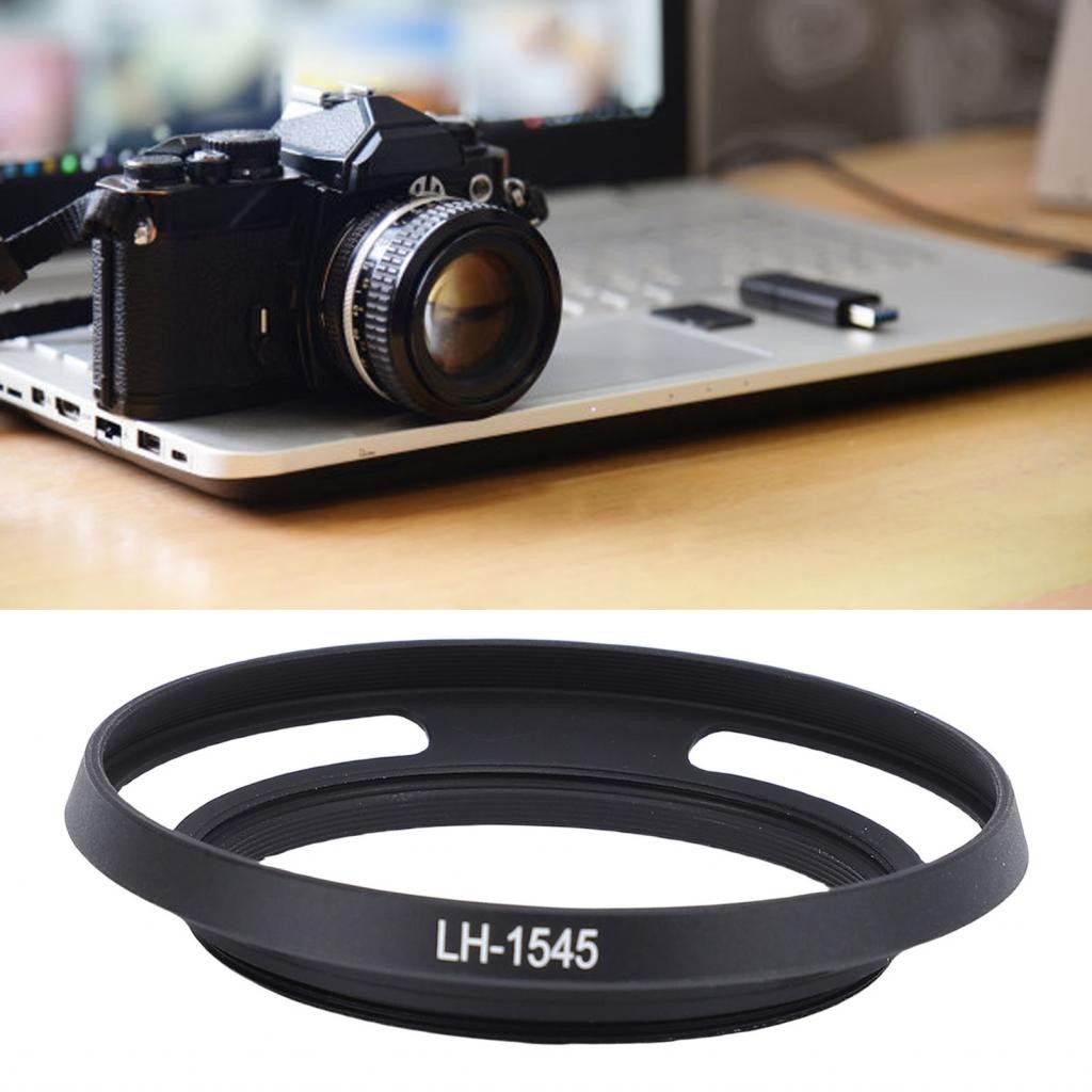 Toolmaster01 52mm Hollow Lens Hood Fit สําหรับ Fujifilm XC 15-45mm Thin Metal Shade