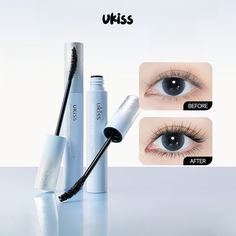 Ukiss Velvet Double Strength Eye Mascara No Smudging No Slouching Natural Waterproof Sweat Proof Flu