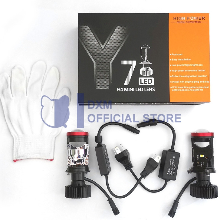 Y7D ไฟ Led รถยนต์และรถจักรยานยนต์ H4 / Bild / Mini PJECTOR PROJIE Y7D SUPER BRIGHT 45 วัตต์