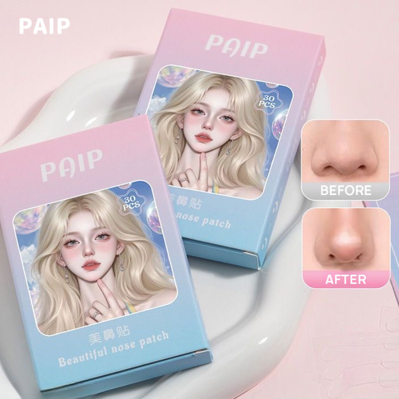 PAIP สติ๊กเกอร์จมูก หดตัวปีกจมูกจมูกเล็ก ล่องหน แมตต์ ธรรมชาติ กันน้ำ