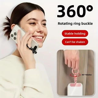 สแตนเลสโทรศัพท์เชือกเส้นเล็กคลิปแพทช์360° เคสโทรศัพท์ป้องกันการสูญหายแบบหมุนได้เชือกแขวนสแน็ปที่ถอดออกได้บางเฉียบ