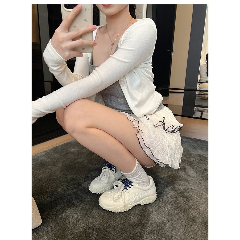 (จุด) (จัดส่งฟรี) (จัดส่งภายในเจ็ดวัน)รองเท้าฝึกบัลเล่ต์ที่เพิ่มความสูง 5 ซม. สําหรับผู้หญิง 2025 ฤดูใบไม้ร่วงแพลตฟอร์มใหม่รองเท้าผ้าใบสบาย ๆ รองเท้า Forrest Gump