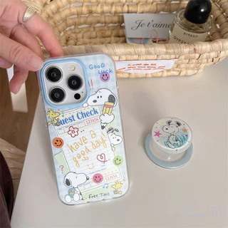 เคสไอโฟน 17 สำหรับ IPhone 15 16 14 13 12 Pro Max 16 15 7 14 8 Plus 16 Pro สนูปปี้สุดน่ารักและสร้างสรรค์หน้ายิ้มแบบปกใหม่