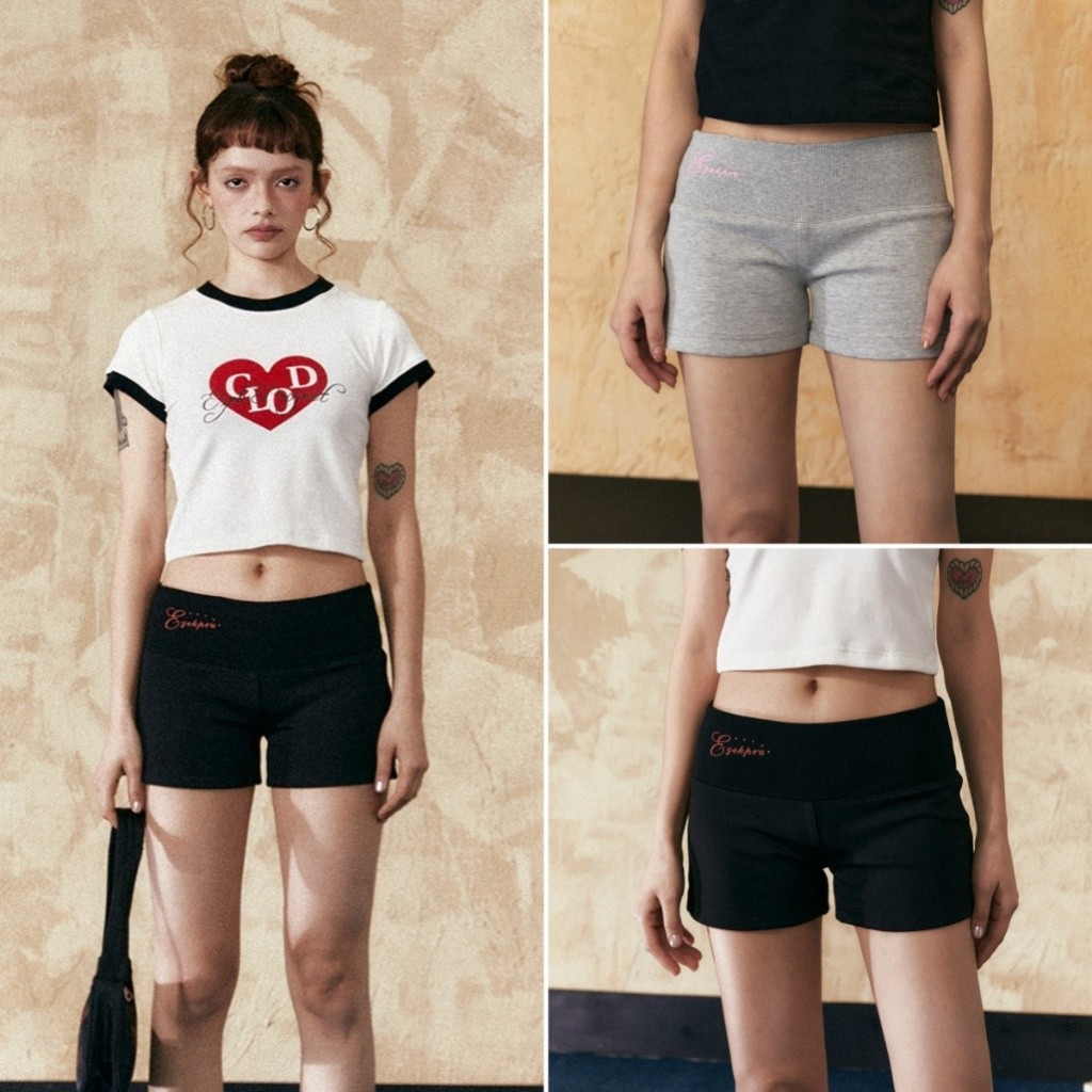 Bella shop กางเกงขาสั้นกีฬา กางเกงขาสั้นหญิง เซ็กซี่ ทรงเข้ารูป สไตล์เกาหลีเรียบง่าย ใส่สบายดูผอม