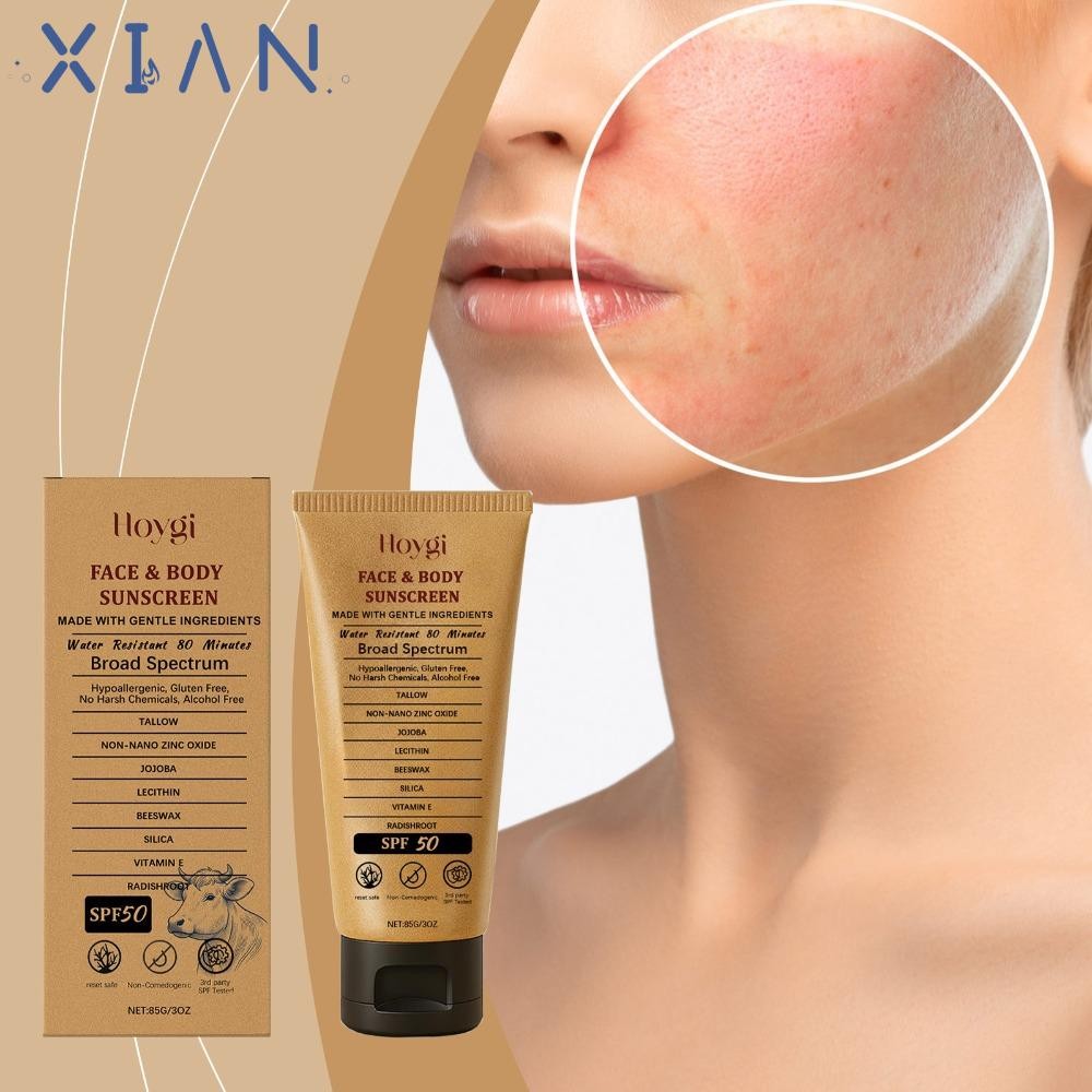 ครีมกันแดด XIANEN Hoygi, ครีมกันแดด Hydrating SPF 50 Zinc Oxide, กลางแจ้งสดชื่นด้วย Jojoba Oil 3 Oz 