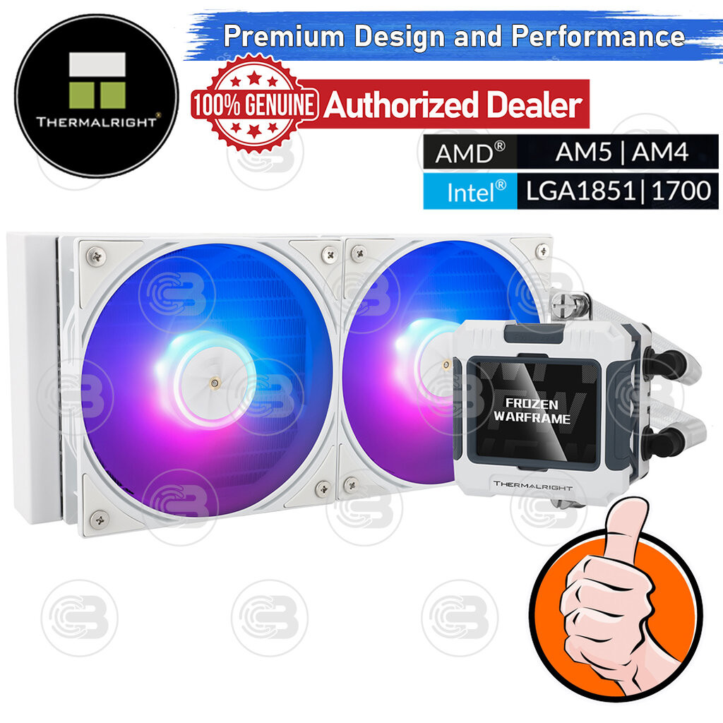 [CoolBlasterThai] Thermalright FROZEN WARFRAME 240 WHITE ARGB AIO Liquid CPU Cooler (AM5/LGA1851 Rea