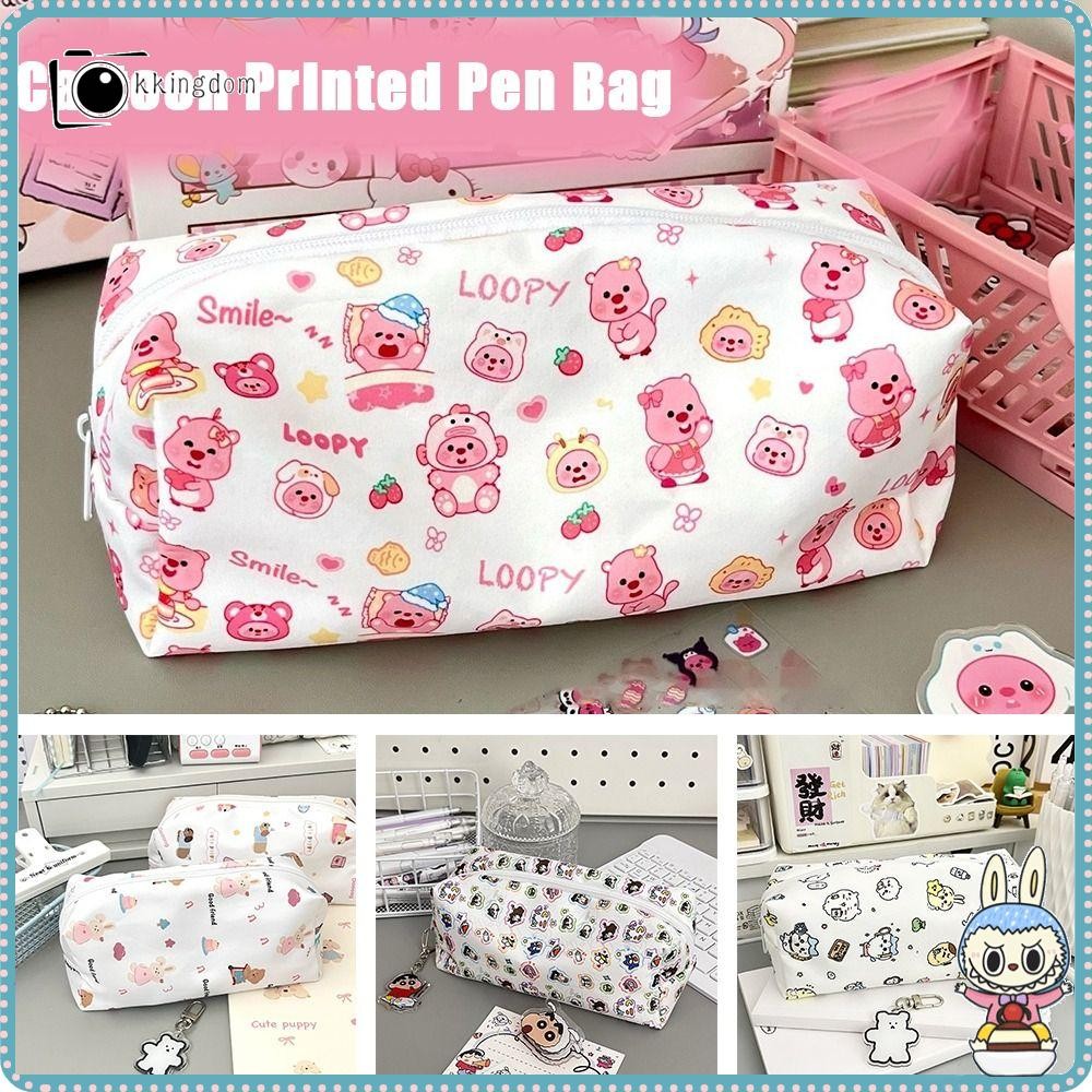 ดินสอ KKINGDOM ความจุขนาดใหญ่ Back To School Gift Pen Bag, Portable Loopy/Crayon Shin-chan/Cikawa Ca