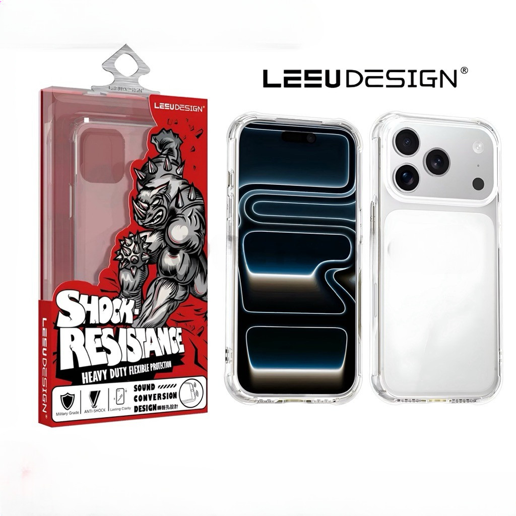 LEEU Design Clear Case สําหรับ iPhone 17 Pro Max 17 Pro Air 17 ปลอกกันกระแทก