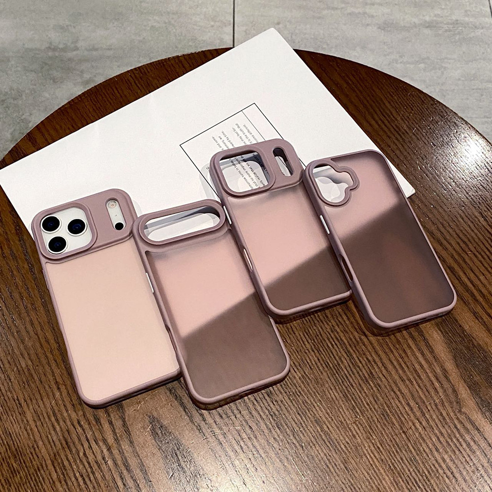 สีชมพู Frosted เคสโทรศัพท์สําหรับ IPhone 17 Pro Max 17Air IP 12 13 PM 14 PRM 15 16 Pro Max 17promax 