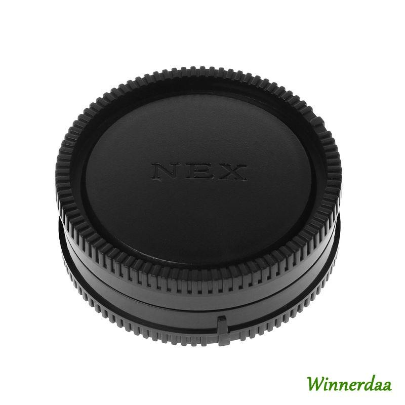WIN ด้านหลังเลนส์ฝาครอบกล้องป้องกันฝุ่น 60 มม.E-Mount สําหรับป้องกันพลาสติกสีดําสําหรับ A9 NEX7 NEX5