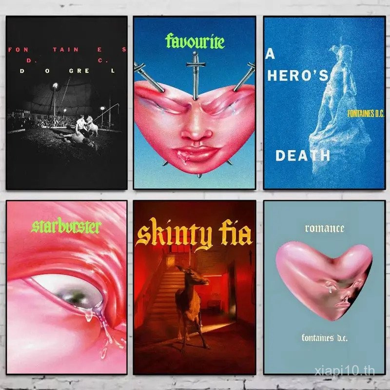 โปสเตอร์ Fontaines D.C. Romance สำหรับตกแต่งบ้าน แบบพิมพ์บนผ้าใบ ไม่มีกรอบ