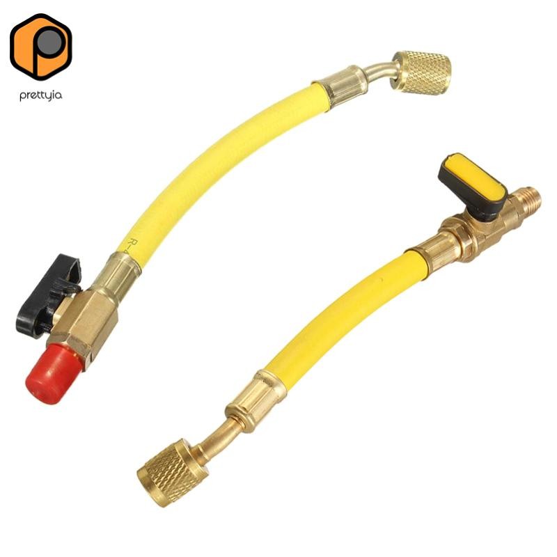 [สวย] ชุดท่อทําความเย็นเครื่องปรับอากาศรถยนต์พร้อมขั้วต่อท่อยาว 7.5" R22/R134A/ สายชาร์จ