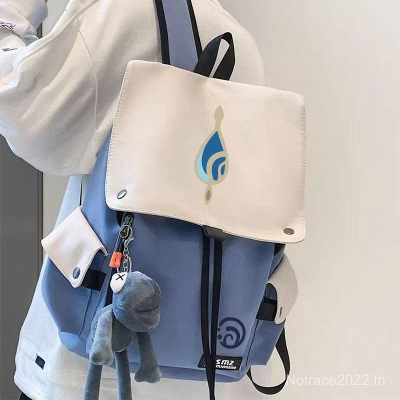 Genshin Impact Scaramouche & Wanderer เกมสินค้ากระเป๋าเป้สะพายหลังอเนกประสงค์ Furina กระเป๋าเป้สะพาย