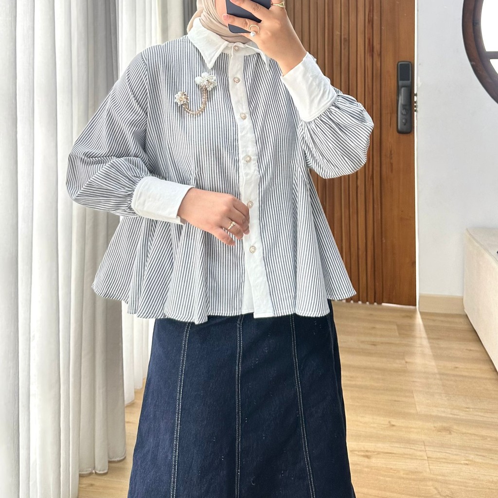 YEJIN STRIPE SHIRT - polapola.clothing