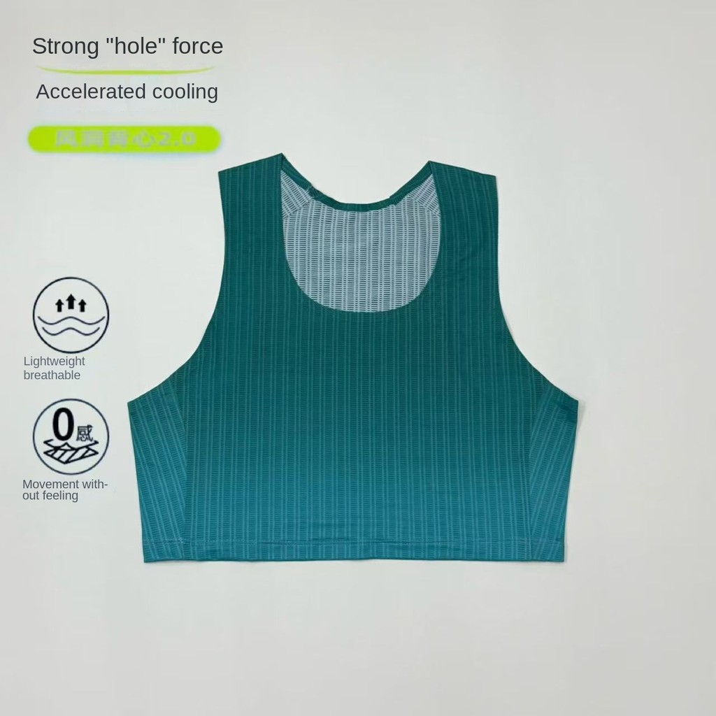 Spot Running Competition Vest Sweat-Absorbent Breathable Quick-Drying Marathon Sports Fitness Lightweight Adhesive Traceless Vest Women EqRR