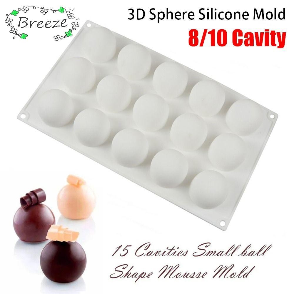BREEZE 1 ชิ้น Pastry เครื่องมือ, 8/10 ช่อง DIY ทรงกลมแม่พิมพ์ซิลิโคน, เค้กตกแต่งใช้ White Ball Shape Kitchen Bakeware อุปกรณ์เสริมขนมฝรั่งเศสช็อคโกแลตทรัฟเฟิล