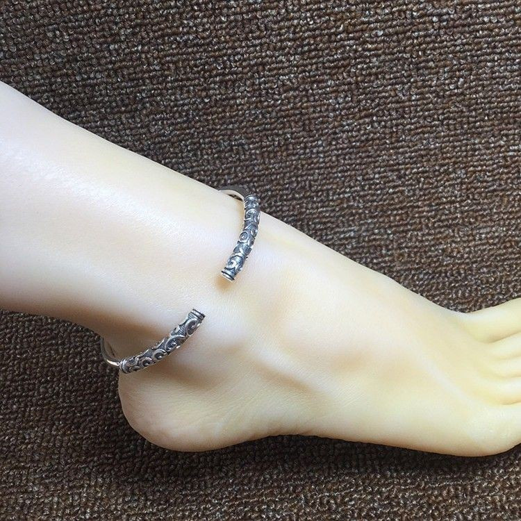 Oriental Premium#In Stock Pure Silver Golden Cudgel Anklet Customized Red String for the Year of Bir