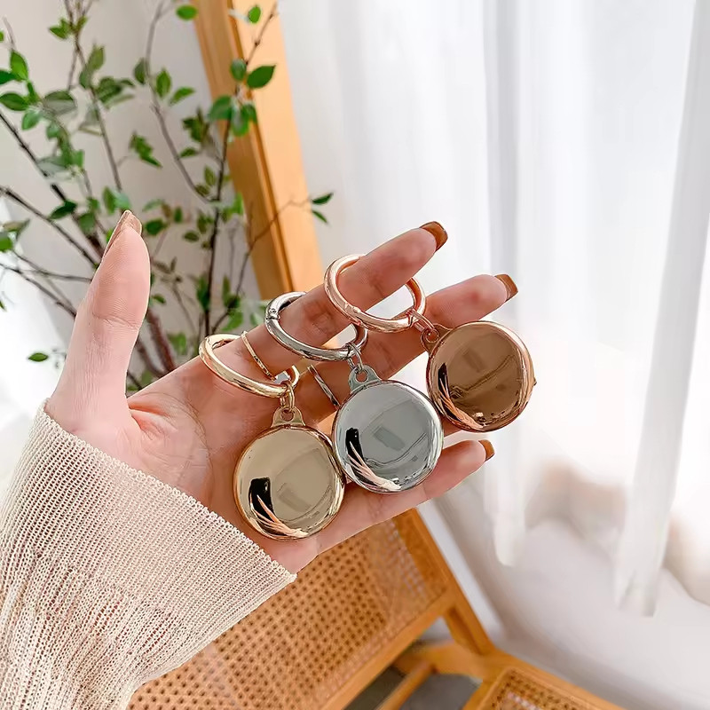 ที่ใส่ Airtag,ฮาร์ดพีซี IML Airtag เคสพร้อมพวงกุญแจเข้ากันได้กับแท็กอากาศ, ที่วางแท็กอากาศกันฝุ่นและกันกระแทกสําหรับเด็ก, สุนัข, แมว, กุญแจ, กระเป๋าเดินทาง-สีทอง