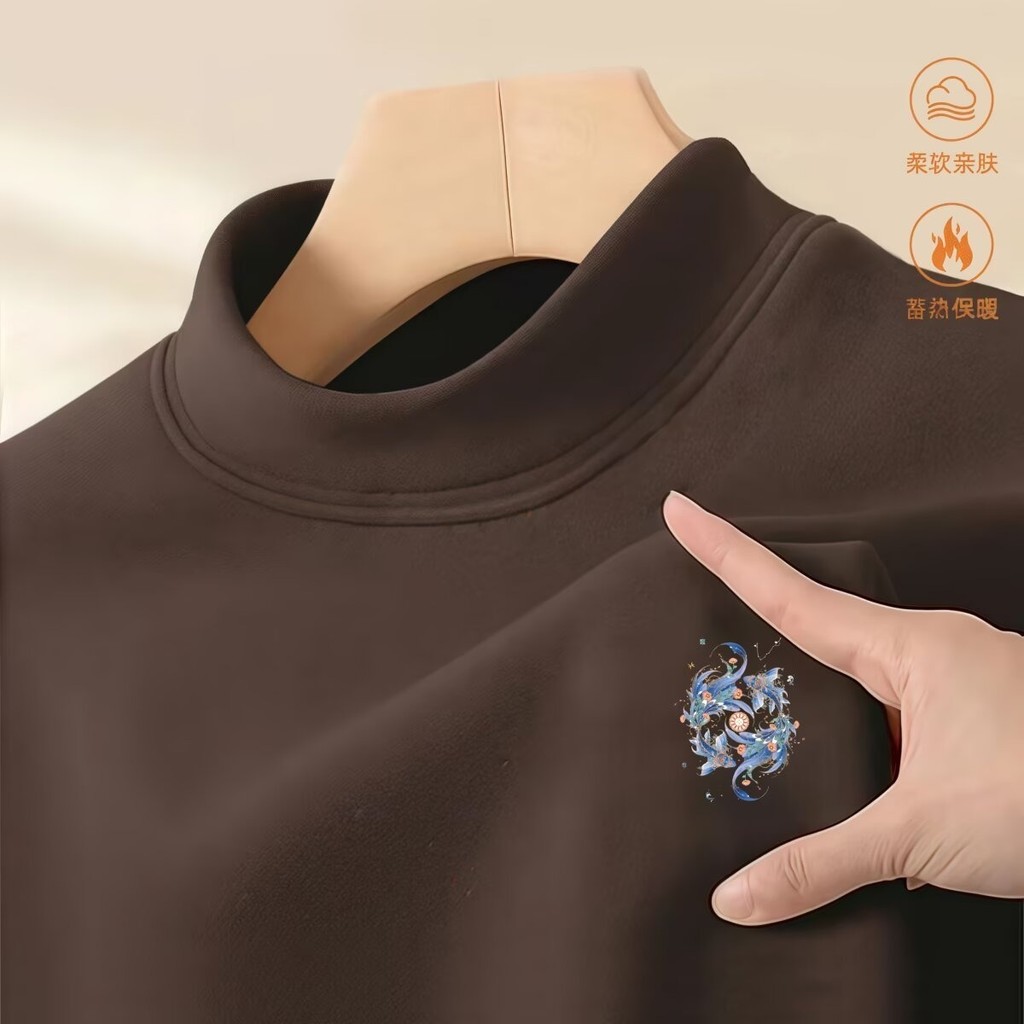 2025 NEW 2025ins Trendy High-End Men's Sweatshirt 2025 Spring Round Neck Long Sleeve T-Shirt Solid C