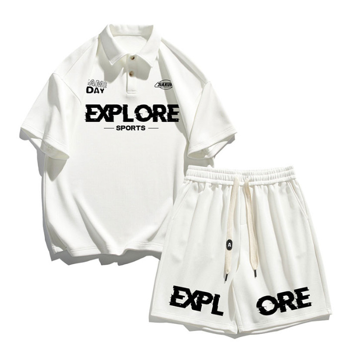 2025 NEW 2025 Polo Shirt Men Trendy Printed Large Size Couple Set T3541 Top P36-DK8523 Pants P33new2