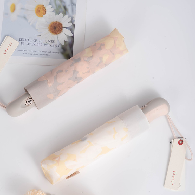 Esprit ร่มพับอัตโนมัติน้ำหนักเบาพิเศษ ร่มซันนี่สามพับ ป้องกันรังสียูวี ม่านบังแดด