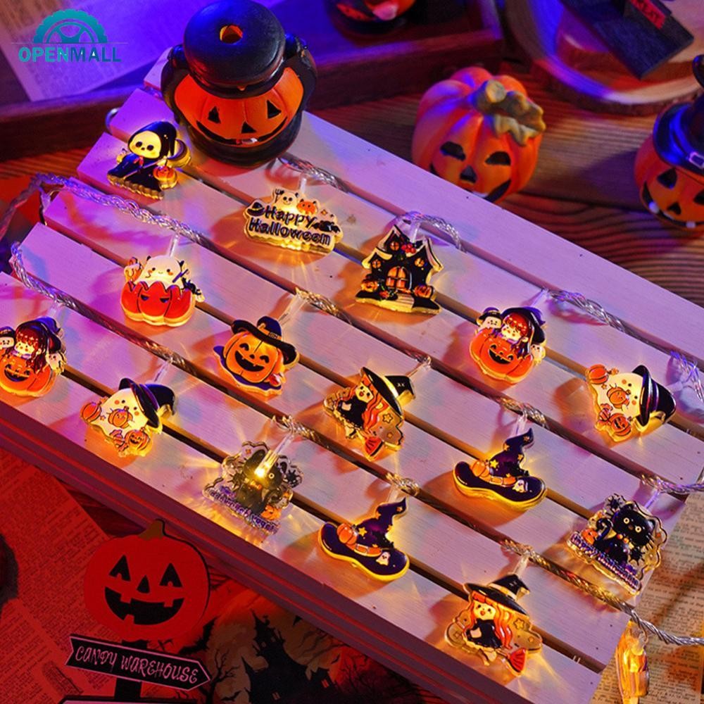 OPENMALL 1.5m 10LEDปาร์ตี้ฮาโลวีนไฟLed StringฟักทองGhostแม่มดฮาโลวีนParty Happy Halloween Party Deco