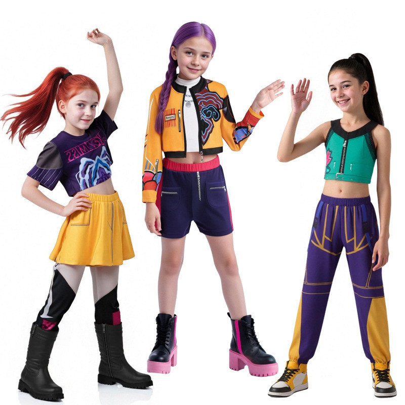 ชุดคอสเพลย์ Kpop Demon Hunters (Rumi, Zoey, Mira) สไตล์ฮาโลวีนและงานคาร์นิวัล