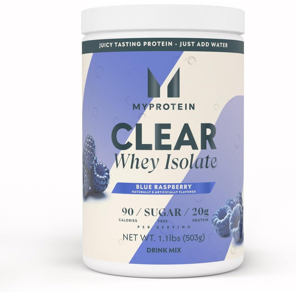 Myprotein Clear Whey Isolate Protein Powder, 1.1 Lb (20เสิร์ฟ) Blue Raspberry, 20g โปรตีนต่อเสิร์ฟ, 